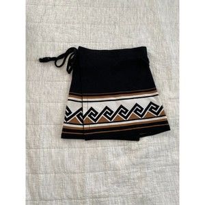 Aritzia Tribal/geometric sweater tie wrap skirt